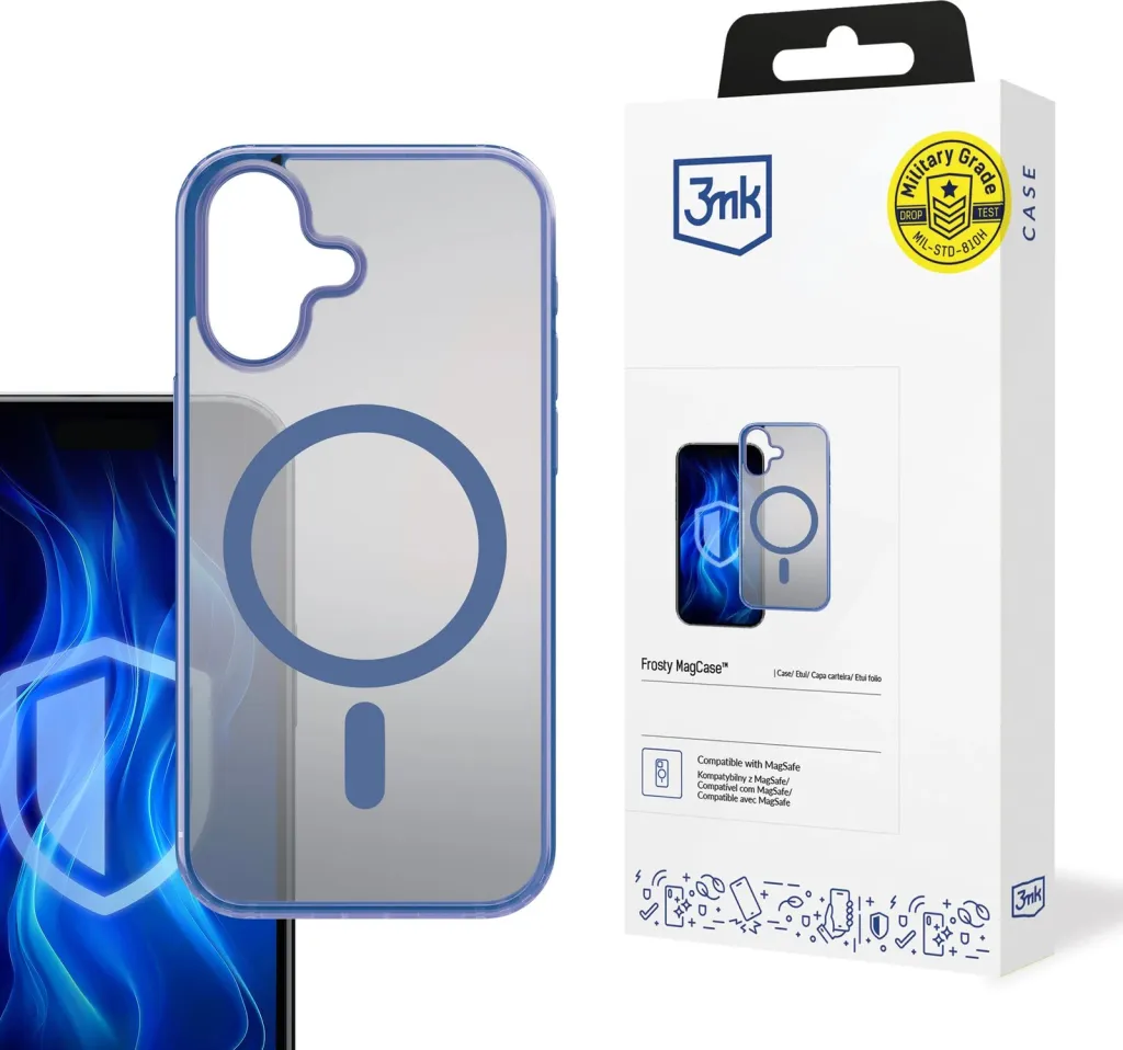 Mbështjellës 3mk Frosty MagCase për iPhone 16, MagSafe, Blu - 1