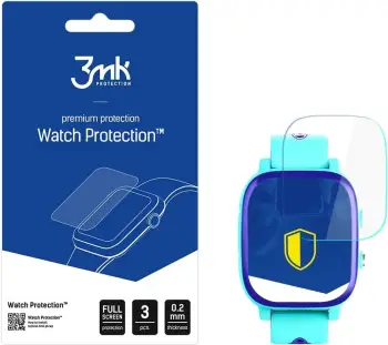 Fletë mbrojtëse për smartwatch 3mk Protection Watch Protection ARC+ për Garett Kids Life Max 4G RT, 3 copë, transparente