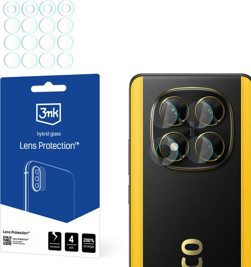 Xham mbrojtës kamerës 3mk Protection për Xiaomi Poco X7, 4 copë - 1
