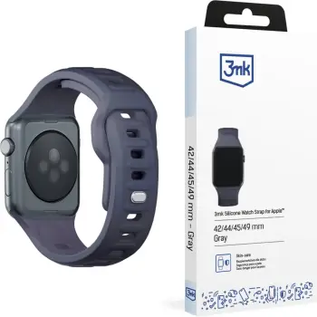 Rrip ore 3mk Silicone Watch Strap, për Apple Watch, silikon, gri