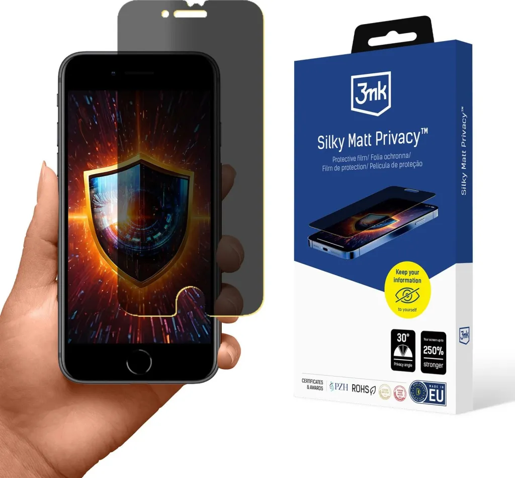 Mbrojtës ekrani privatësie 3mk Silky Matt Privacy për iPhone 7, Mat - 1