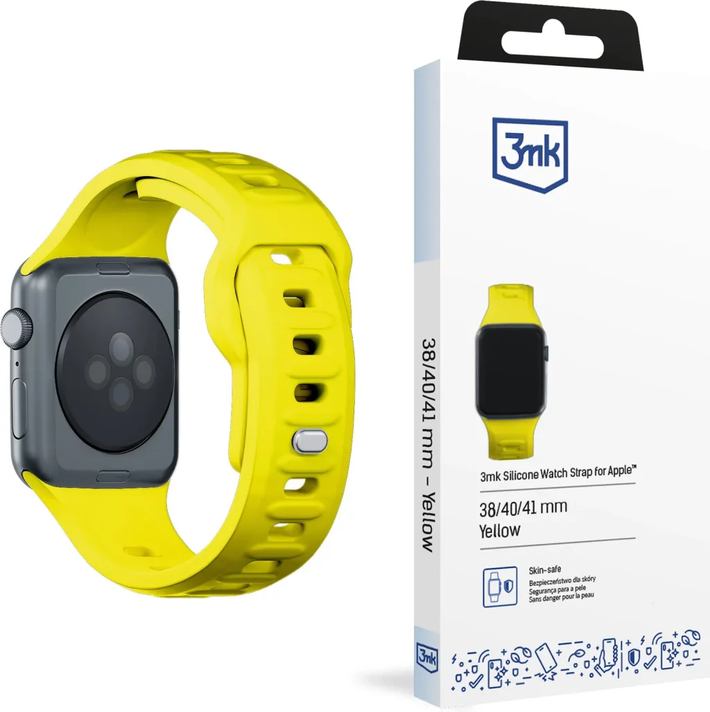 Rrip silikoni për Apple Watch 3mk, 38/40/41mm, Verdhë - 1