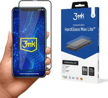 Xham i temperuar 3mk HardGlass Max Lite për iPhone XR, Zi