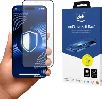Xham i temperuar mat 3mk HardGlass Matt Max për iPhone 15 Plus, gjysmë-transparent