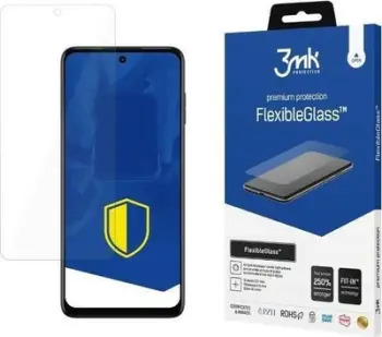 Mbrojtës ekrani 3MK FlexibleGlass për Motorola Moto G73 5G, xham hibrid, fortësi e lartë, transparent