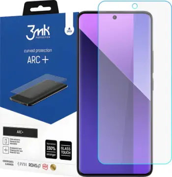 Folie mbrojtëse 3MK ARC Plus për Xiaomi Redmi Note 13 Pro Plus, xhel instalimi, transparente