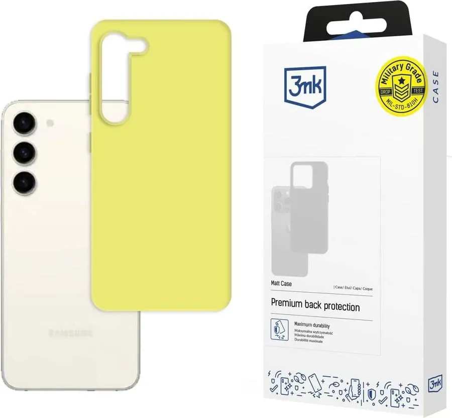Mbështjellës 3mk Matt Case për Samsung Galaxy S23 Plus, TPU, e verdhë (lime) - 1