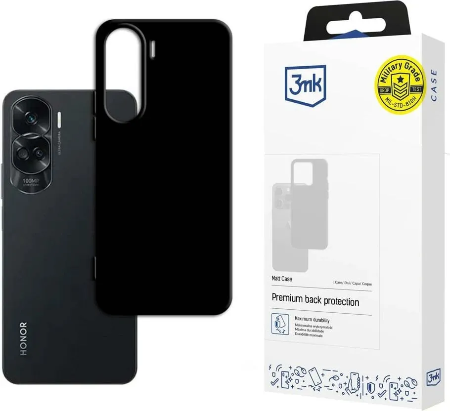 Mbështjellës 3mk Matt Case për Honor 90 Lite, i zi - 1