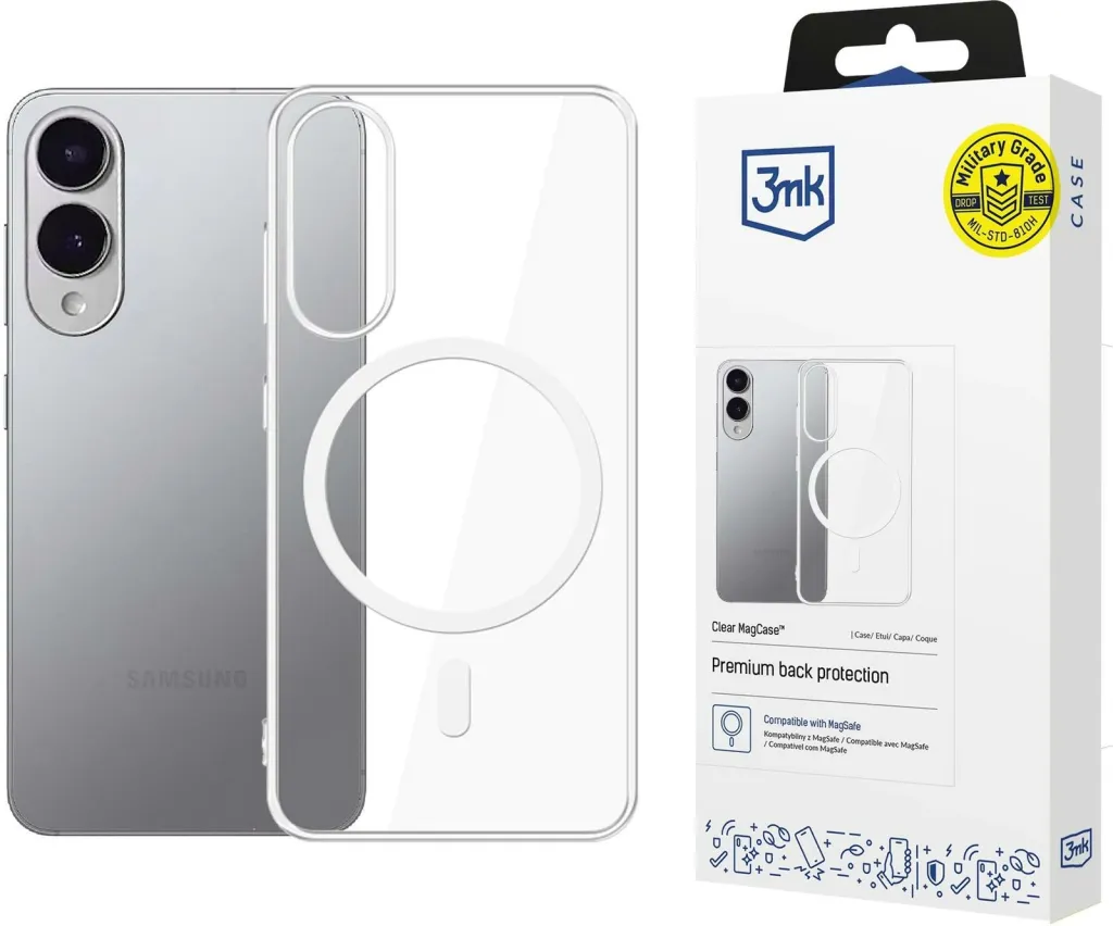 Mbështjellës telefoni 3MK Armor MagCase, për Samsung Galaxy S25 FE, transparent - 1