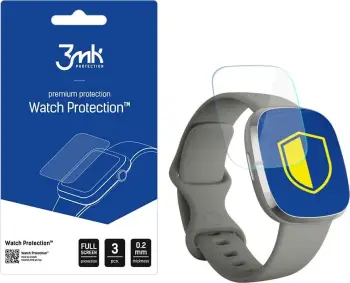 Folie mbrojtëse 3MK ARC Watch për Fitbit Sense, fullscreen, transparente