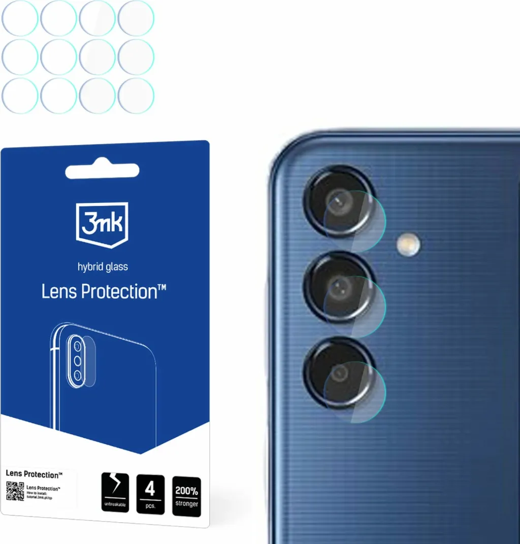 Mbrojtëse kamere 3MK Lens Protect Samsung Galaxy M35, set 4 copë, transparente - 1