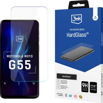 Xham i temperuar 3mk HardGlass Max Lite për Motorola Moto G55 5G, i zi