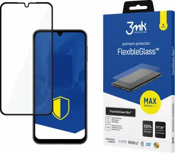 Mbrojtës ekrani 3mk FlexibleGlass Max për Samsung Galaxy A25 5G, xham hibrid, kornizë e zezë