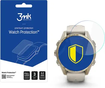 Mbrojtës ekrani 3x Hybrid Glass Watch Protection për Garmin Fenix 8 AMOLED 43mm, xham hibrid, transparencë e lartë