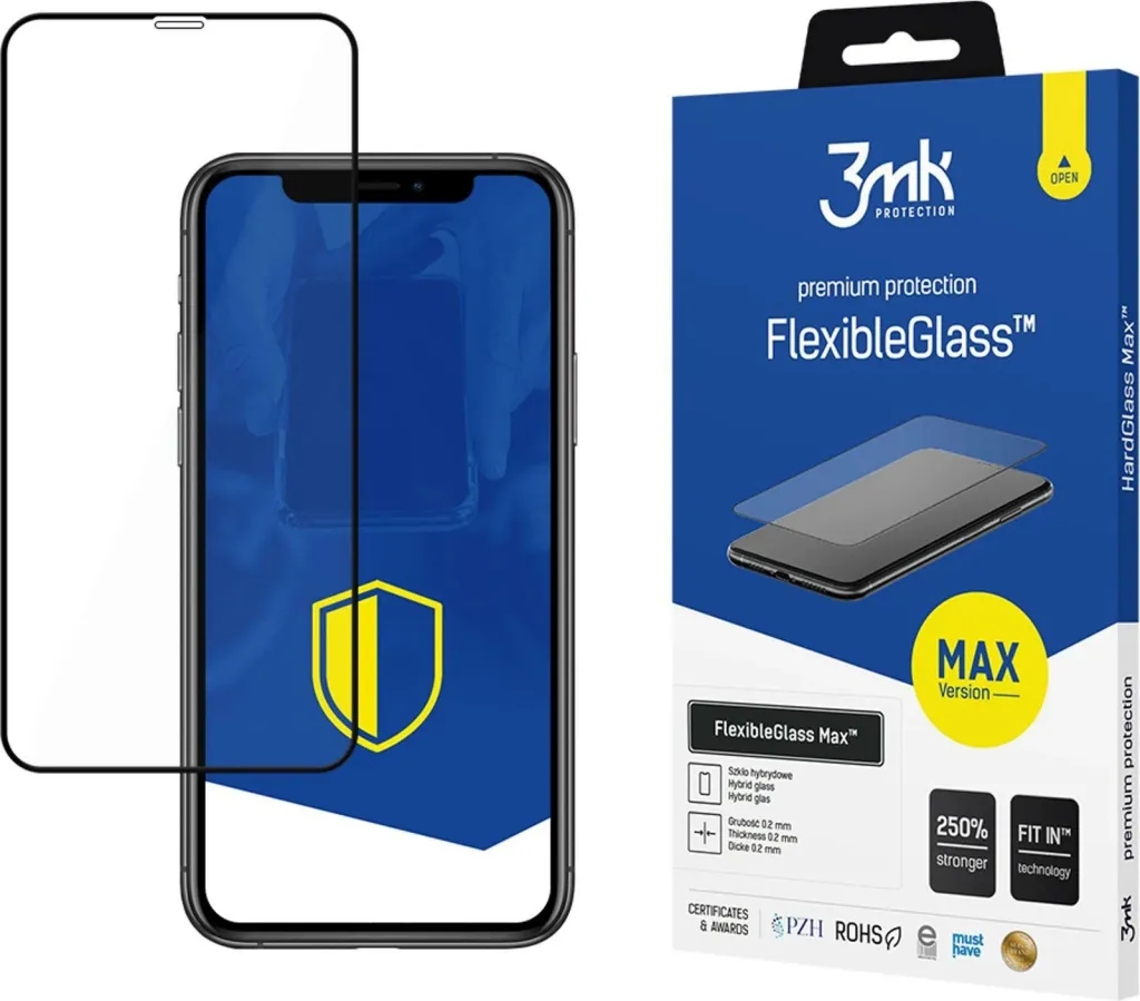 Xham hibrid mbrojtës për ekran, 3mk Protection FlexibleGlass Max, për iPhone X - 1