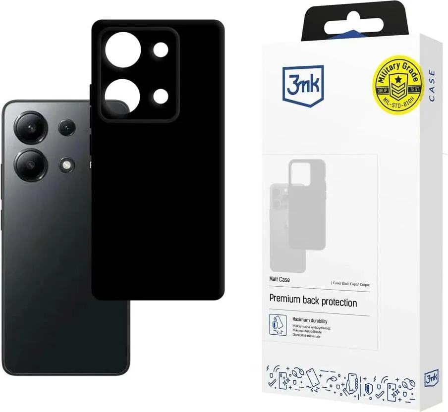 Mbështjellës 3mk Matt Case për Xiaomi Redmi Note 13 4G, i zi - 1