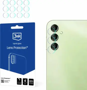 Mbrojtës kamere 3MK Lens Protect për Samsung Galaxy A14 5G, xham hibrid, set 4 copë, transparent