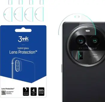 Mbrojtës kamerë 3MK Lens Protect për Oppo Find X6 Pro, xham hibrid, set 4 copë, transparent