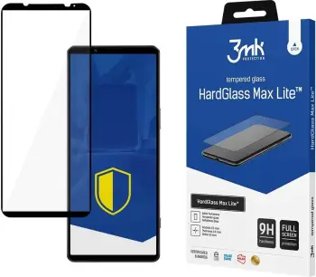 Xham mbrojtës 3MK HardGlass Max Lite, për Sony Xperia 1 V, fullscreen, i zi