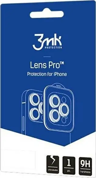 Mbrojtëse xhami kamere 3MK Lens Protection Pro për Samsung A14 A34 5G, fortësi 9H, me kornizë montimi, e zezë