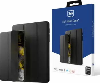 Këllëf tablet 3mk Soft Tablet Case për Xiaomi Pad 6, silikoni TPU, me palosje trefishe, i zi