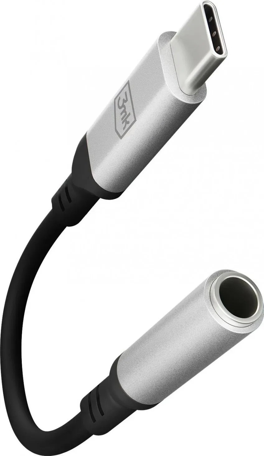 Adapter audio 3MK USB C në Jack 3.5mm, DAC, argjendtë - 2