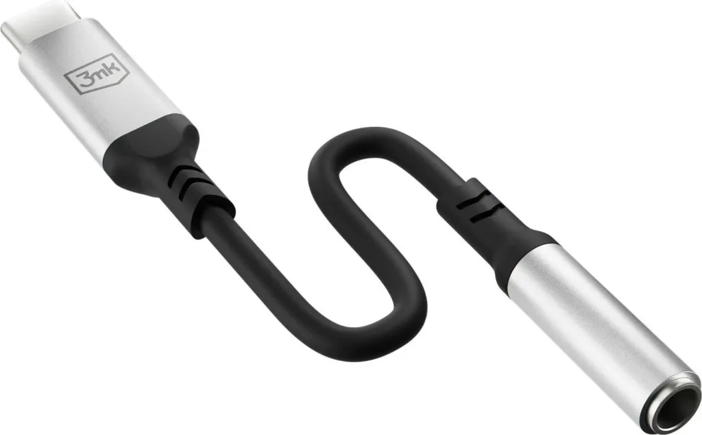 Adapter audio 3MK USB C në Jack 3.5mm, DAC, argjendtë - 3
