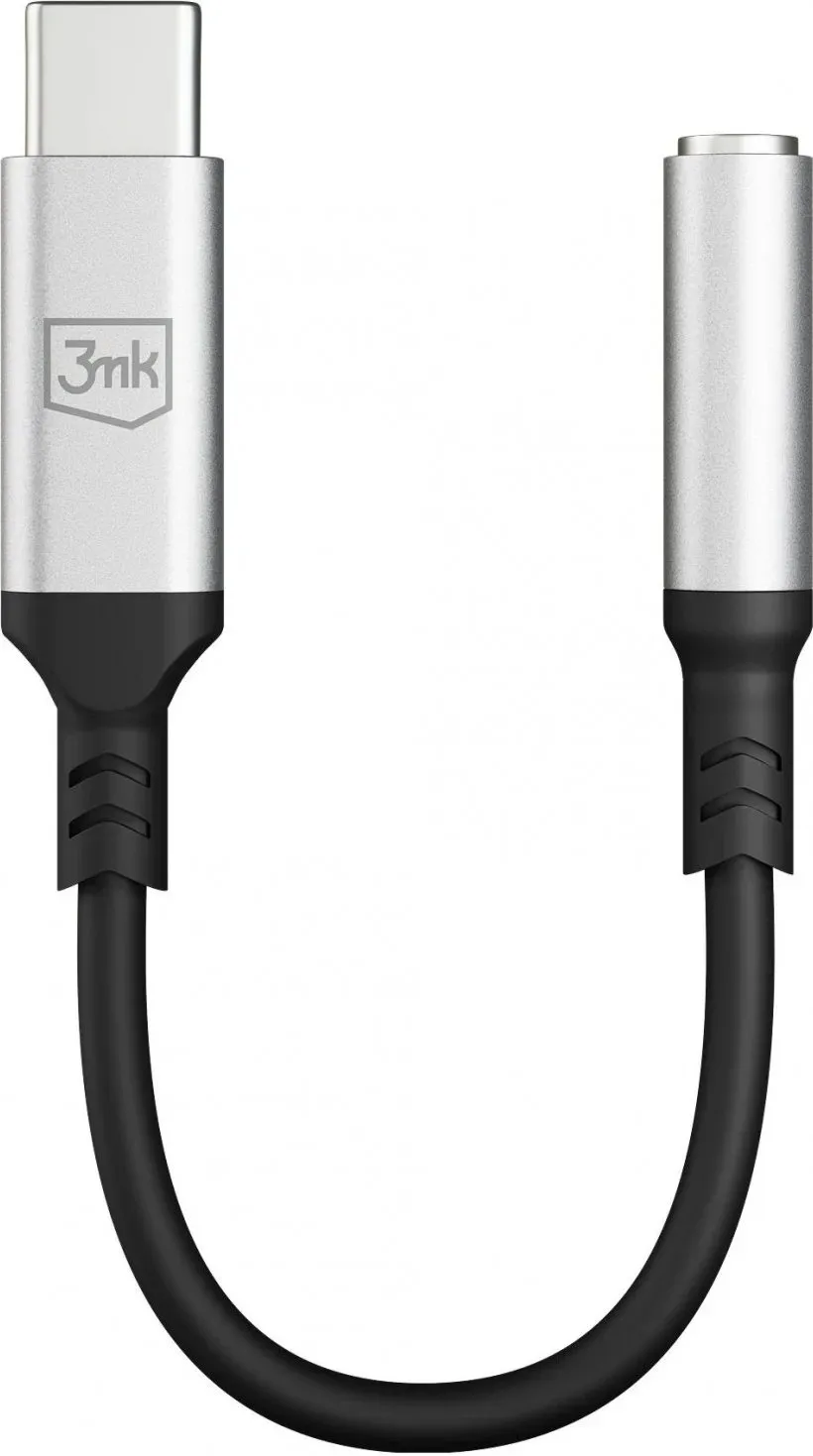 Adapter audio 3MK USB C në Jack 3.5mm, DAC, argjendtë - 4