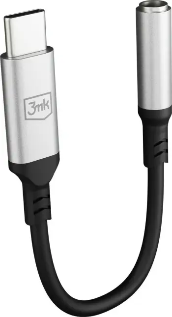 Adapter audio 3MK USB C në Jack 3.5mm, DAC, argjendtë