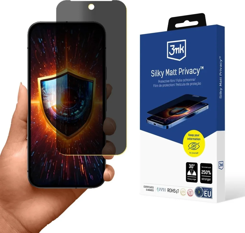Fletë privatizimi 3MK Google Pixel 9A, Silky Matt Privacy, transparent e zezë - 1