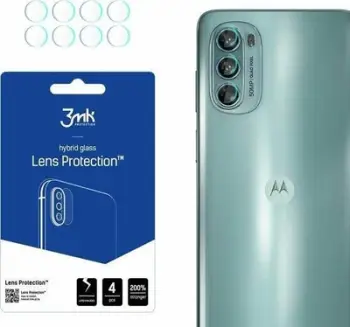 Mbrojtës kamere 3MK Hybrid Glass për Motorola Moto G62 5G, set 4 copë, transparent