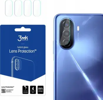 Mbrojtës xhami për kamerë 3MK Hybrid Glass, për Huawei Nova Y70, set 4 copë, transparent