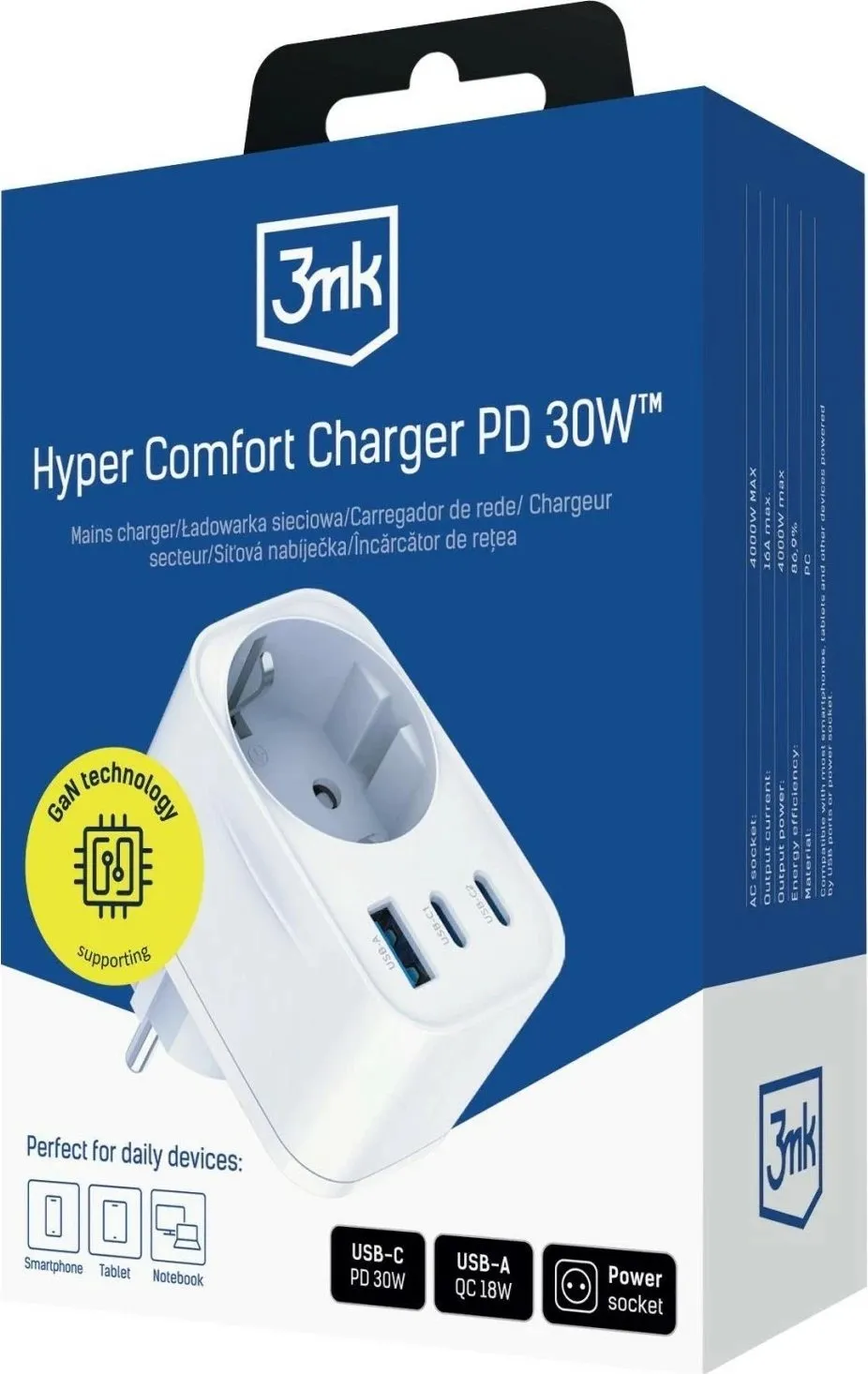 Karikues 3MK Comfort GaN 30W, i bardhë - 1
