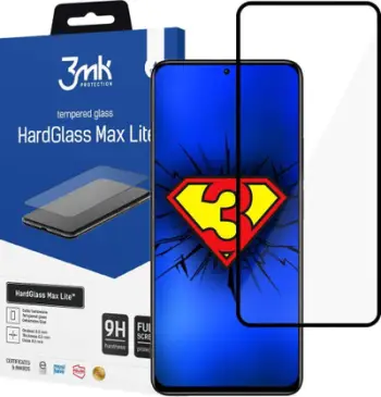 xham i kalitur 3mk HardGlass Max Lite për Xiaomi Redmi Note 10S / Redmi Note 10 4G, 9H, 0.3 mm, full screen