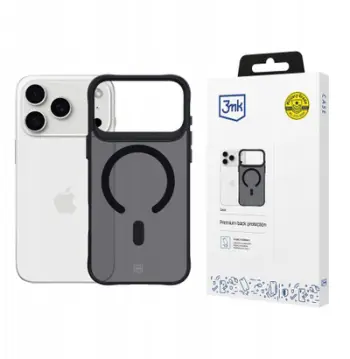 Mbështjellës telefoni 3MK MagCase Smoke Matt për iPhone 17 Pro, kompatibil me MagSafe, i zi mat