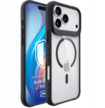 Kover telefoni 3MK Satin Armor Clear MagCase për iPhone 17 Pro Max, kompatibil me MagSafe, transparents