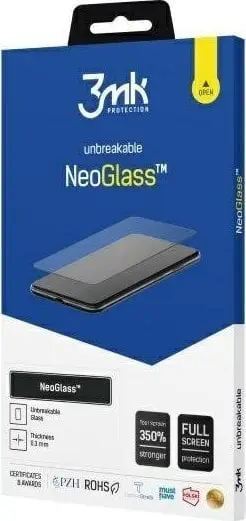 Xham mbrojtës 3MK NeoGlass për Xiaomi Redmi Note 12 Pro 12 Pro Plus 12E, hybrid glass, i zi