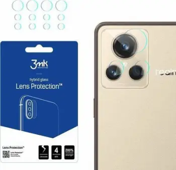 Xham mbrojtës kamerë 3MK Hybrid Glass Lens Protect Realme GT2 Master Explorer, 0.16mm, set 4 copë, transparent