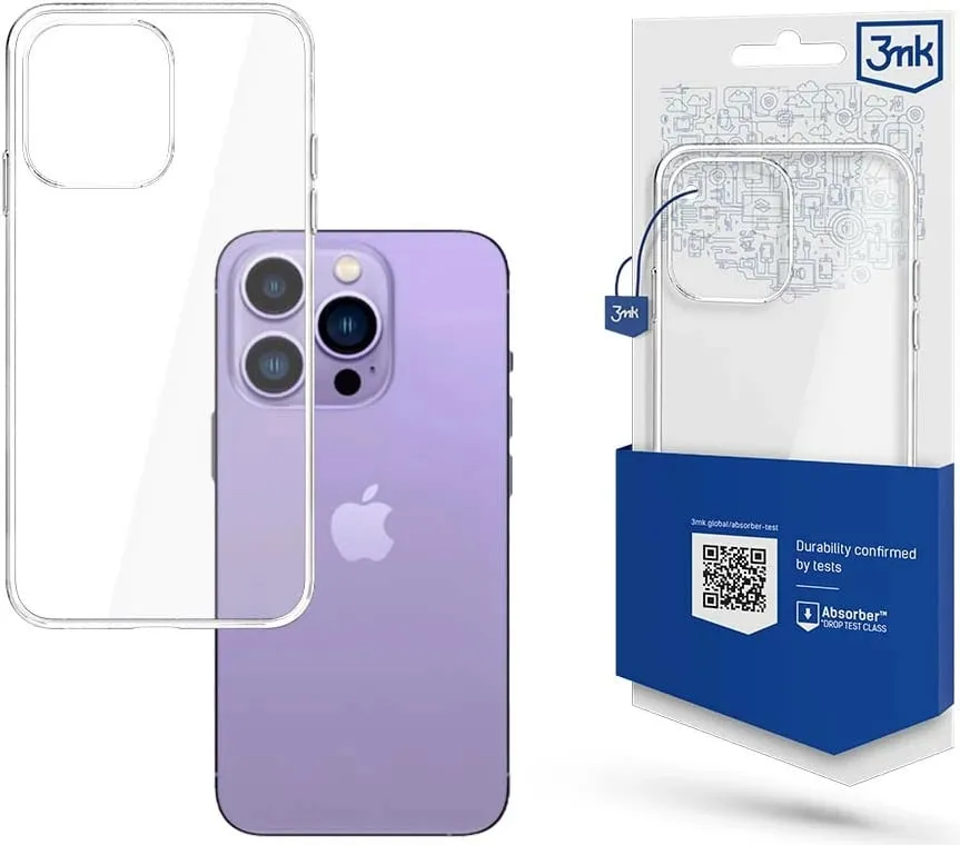 Mbështjellës silikon 3mk Clear Case për iPhone 14 Pro, Transparent - 1