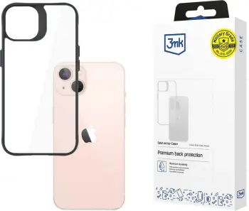 Mbrojtëse telefoni 3MK Satin Armor Case+ për iPhone 14, transparente, me skaje të zeza