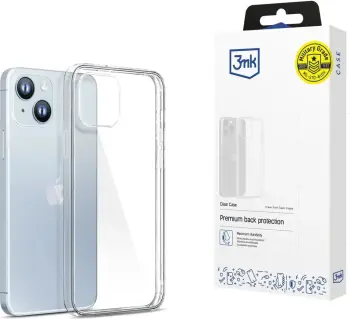 Maskë mbrojtëse 3MK Clear Case për Apple iPhone 14, transparente, fleksibël