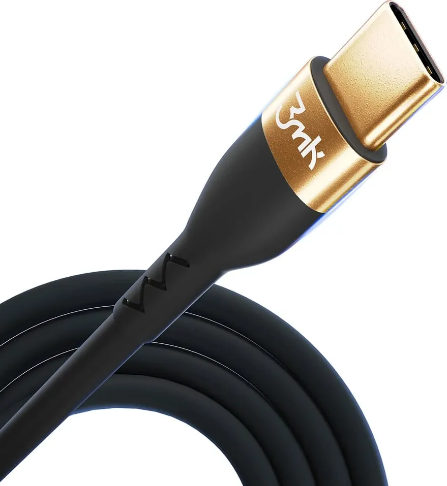 Kabllo USB-C në USB-C 3mk Hyper Silicone 2m, 100W, E zezë - 6