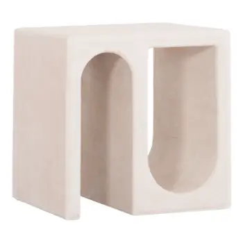 Tavolinë kafeje Santorini, MDF, ngjyrë off-white, 48x38x48.5 cm