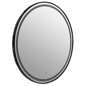 Pasqyrë muri e rrumbullakët, kornizë alumini, ngjyrë e zezë, FB94503.01, Φ80cm