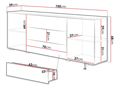 Komodë Bamisio 150 (150 x 68 x 39) - 5