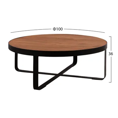 Tavolinë kafeje ATHARVA FH8461.11 dru akacie masiv Φ100X36cm - 2