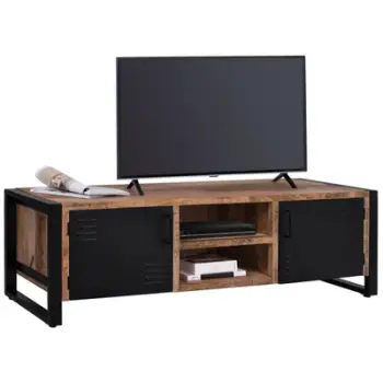 Komodë TV prej druri mango, këmbë metalike, natyrale, FH8189.11, 160x45.5x51 cm
