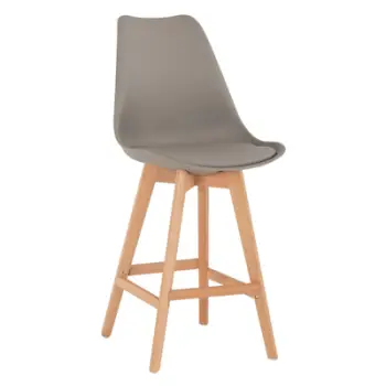 Karrige për bar VEGAS FH8000.30, polipropilen gri - dru ahu ngjyrë natyrale, 47x58x107H cm., set prej 4 copë