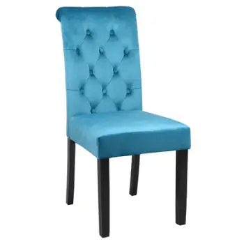 Karrige Roxie FH8919.08 K/D kadife ngjyrë tyrkiz me këmbë druri 46,5x61,5x100 cm, set prej 2 copë