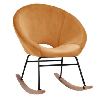 Karrige lëkundëse kadife Paulina FH8399.09 në ar 76x86x76 cm
